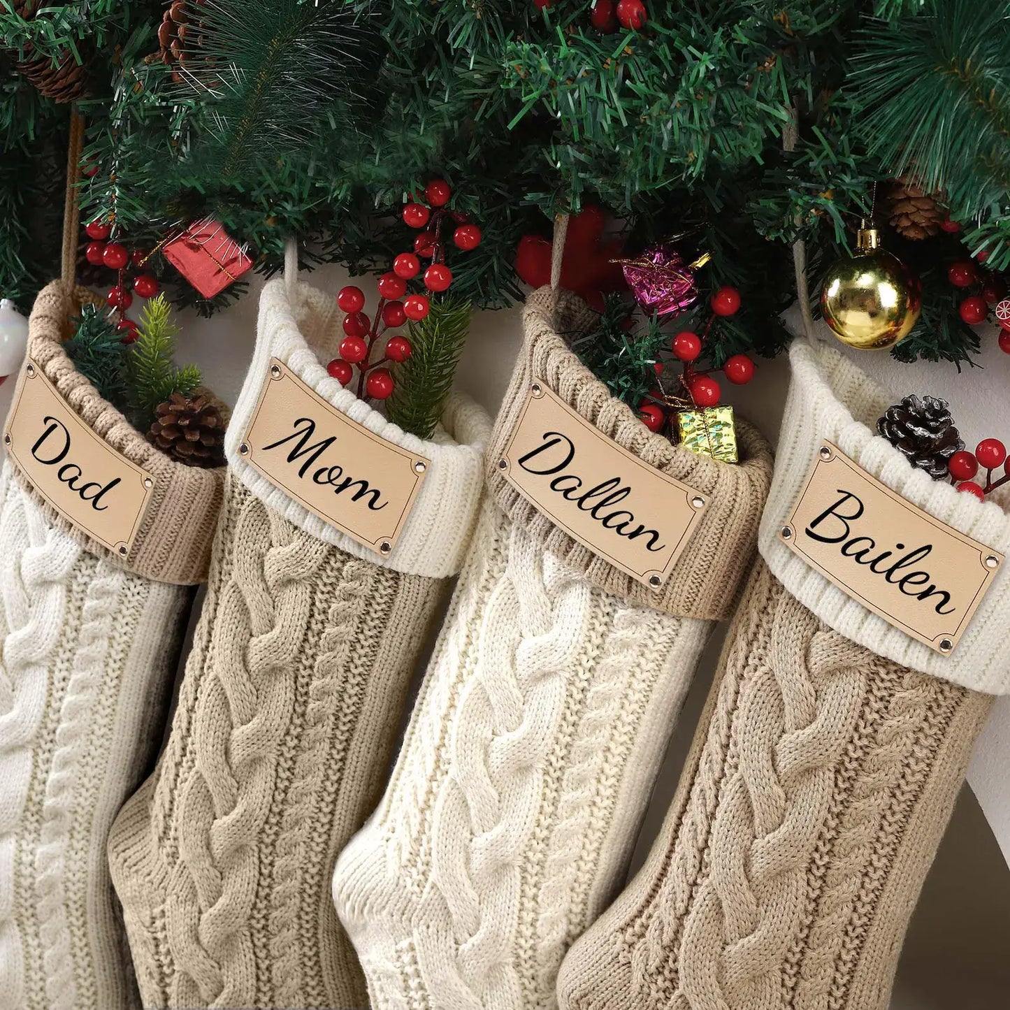 Personalized Knitted Christmas Stockings
