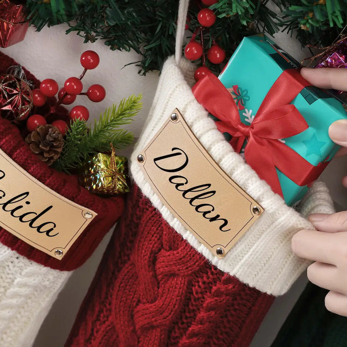 Personalized Knitted Christmas Stockings